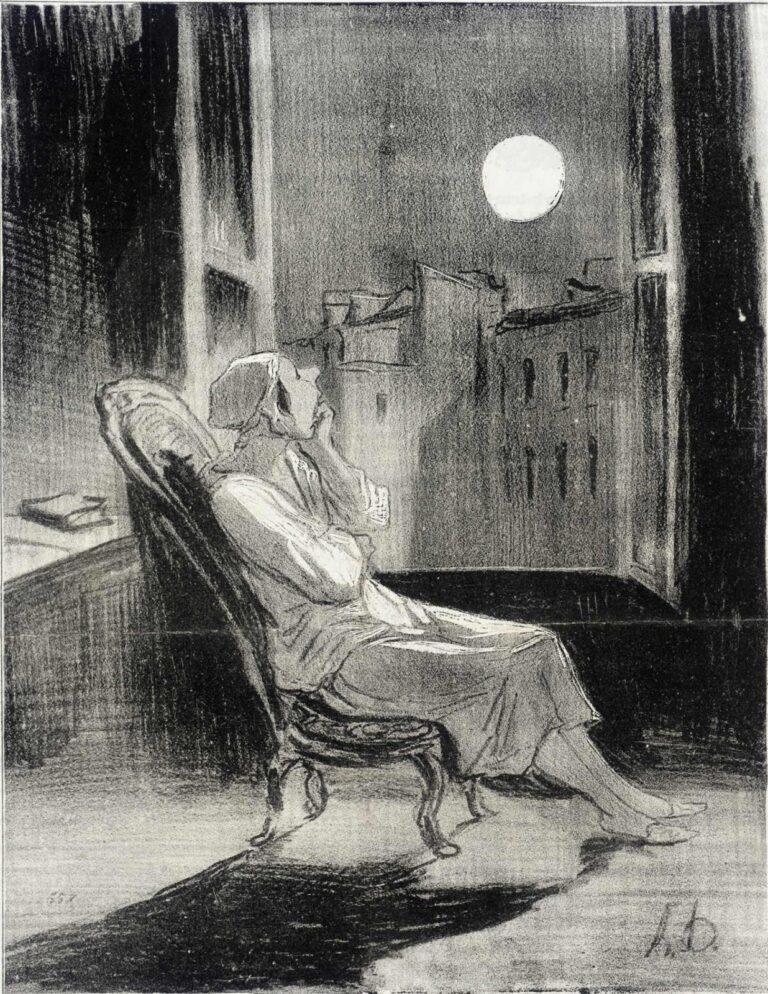 Daumier-Honoré-cartoon-Le-Charivari-O-Lune-Inspire-moi-ce-soir-quelque-petite-pensée-1844-lithograph-LACMA-France